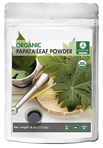 Naturevibe Botanicals Organic Papaya leaf powder (8 Ounces), Carica Papaya | Gluten Free & Non-GMO | Supports Digestion
