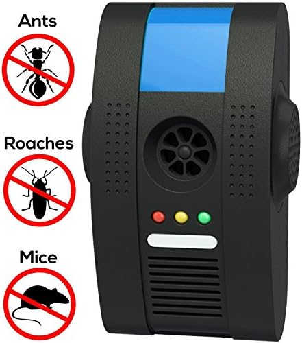 BUGGER OFF Ultrasonic Pest Repeller - Plug In with Electromagnetic Ionic AC Socket &amp; Night Light Electronic Repellent Functions - Control and Repel Rodents Rats Mice Insects Cockroaches Spiders