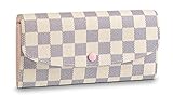 Womens Canvas Emilie Long Wallet Long Clutch Purse (damier Azur with pink inside)