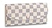 Womens Canvas Emilie Long Wallet Long Clutch Purse (damier Azur with pink inside)