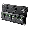 Proelectric-Green-LED-Light-2-Waterproof-MarineBoat-Car-Switch-Panel-6-Gang-USB-Charger-Voltage-Indicator-Power-Socket-5-pin-On-Off-Rocker-Switch Proelectric-Green-LED-Light-2-Waterproof-MarineBoat-Car-Switch-Panel-6-Gang-USB-Charger-Voltage-Indicator-Power-Socket-5-pin-On-Off-Rocker-Switch