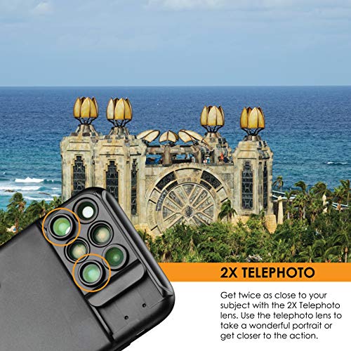Ztylus Switch 6 for Apple iPhone Xs Max: 6 in 1 Dual Optics Lens System (Fisheye, Telephoto, Wide-Angle, Macro and Super Macro), Double Layer Protection (for iPhone Xs Max)