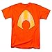 Aquaman Logo Emblem Justice League T Shirt & Exclusive Stickers (Large)