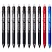 ParKoo Retractable Erasable Gel Pens Clicker 0.5 mm, Extra Fine Point, 8 Black/1 Blue/1 Red Ink, 10-Pack