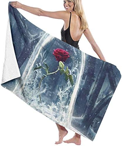 Duyhat Be-auty and The Beast Pool Beach Towel Microfiber Bath Towels Quick-Drying Towel Blanket for Travel Swim Pool Yoga Camping Gym Sport
