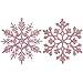 Sea Team Plastic Christmas Glitter Snowflake Ornaments Christmas Tree Decorations, 4-inch, Set of 36, Pink