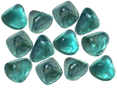 Distinctive Glass Jewel Gems for Vase Filler, Table Scatter or other Beautiful Accents (2.2 Pounds, Teal Blue Green)