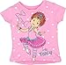 Disney Fancy Nancy Toddler Girls' 3 Piece Long Sleeve Fleece Top, T-Shirt & Pants Set, Pink (4T)