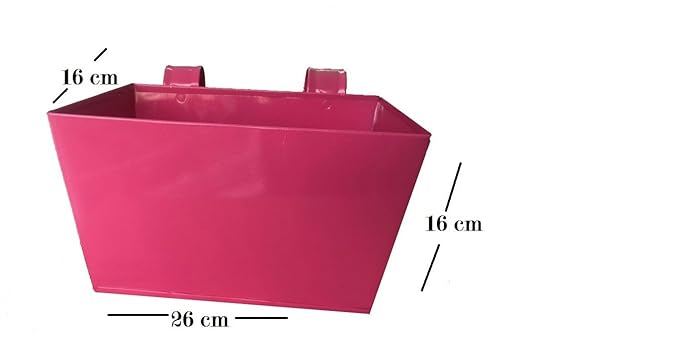 First Smart Deal Metal Railing Square Planter Plain Small - Pink