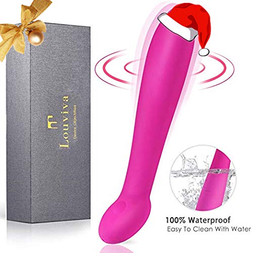 Louviva Full Silicone G-spot Vibrator,Multi-Speed Waterproof Rechargeable Adult Sex Toy for Women,Pink