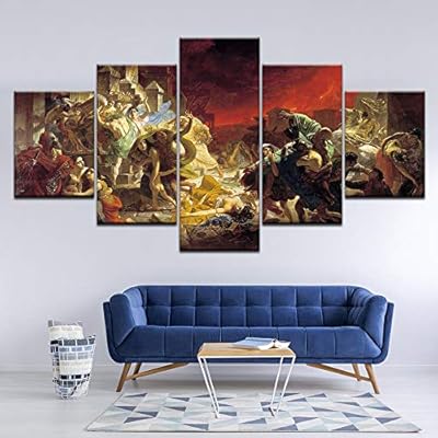 Zapki Sobre Lienzo El Ultimo Dia De Pompeya 5 Piezas De Arte De