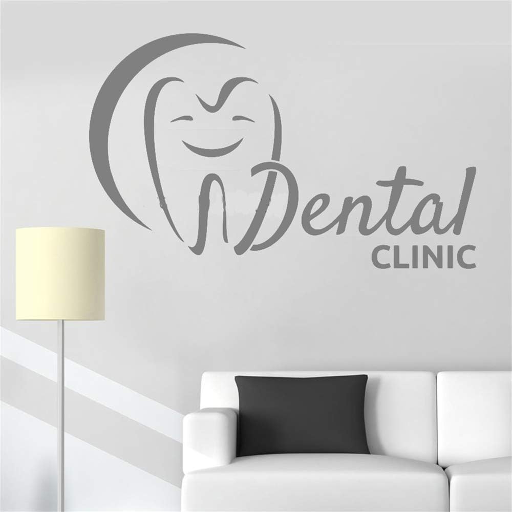 Fioils Vinyl Wall Decal Quote Stickers Home Decoration Wall Art Mural Smiling Teeth Dental Clinic Logo Stomatology Dentist Dental Emblem Tooth Hospital Office