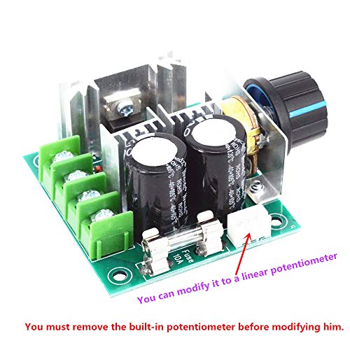2 packs 12V-40V 8A PWM DC motor controller Variable speed governor Speed control knob with reverse polarity protection 12v variable speed switch pulse width modulator - Thumbnail 3