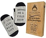 Funny Novelty Socks-If You Can Read This Bring Me a Cold Beer-Black and Gray