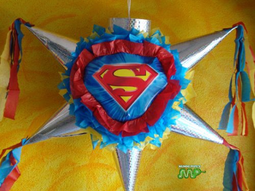 Pinata Superman Classic Superhero Logo Piñata Hand Crafted 26