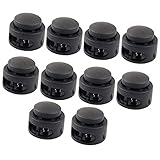 uxcell Plastic Spring Stop Double Holes Lanyard Cord Locks End 10PCS