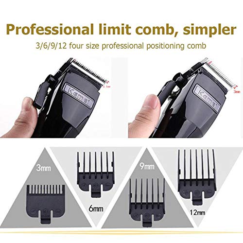 KEMEI Men's Electric Powerful Cordless Styling Tools Hair Clipper Trimmer Cutting Machine Haircut Trimming Powerful Rechargeable Professional Grooming Clippers