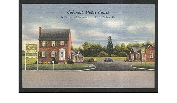 Amazon Com Colonial Motor Court Cabins Baltimore Md Postcard