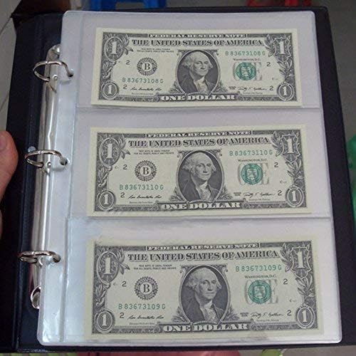 Xiaolanwelc@ 10Pcs/Set PVC Transparent Removable Sheets For Paper Money Collection Album Banknotes Album Home Decorative Crafts 25.5x20CM