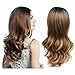 HANNE Ombre Brown Body Wave Synthetic Wigs For Black and White Women High Density Heat Resistant Glueless None Lace Wavy Full Wigs(3 Tone Ombre)