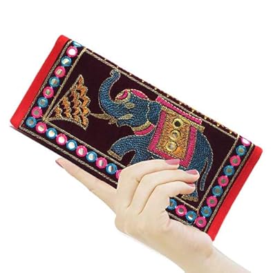 Latest Tranding Jaipuri Multi Colour Lucky Elephant Hand Clutch | Hand Bag for Ladies, Women and Girls