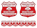 2 Home security alarm system signs with 6 matching weatherproof security system stickers