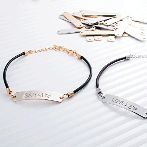Petite BoutiquePersonalized Leather Name Bar Bracelet/Gold White Gold Plated/Black Brown Leather Chain/Chrstmas Birthday Bridesmaids gift