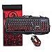 MARVO KM400 Gaming Keyboard LED Mouse and Large Mouse pad Combo 3 Color Backlit Keyboards 7 Color 2400DPI Mice 27.6