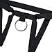 FEESHOW Men's C Strap G String Thongs Underwear with Metal O Rings (Black #2)