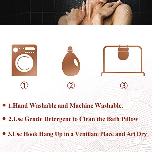 Bath Pillow Luxury Spa Bathtub Cushion 3D-Mesh Head,Neck,and Shoulder Support with 4 Non-Slip Strong Suction Cups White - Thumbnail 4
