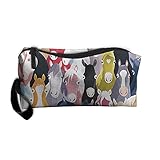 Travel Makeup Colourful Cartoon Horses Pony Childhood Pattern Cosmetic Pouch Makeup Travel Bag Purse Holiday Gift For Women Or Girls