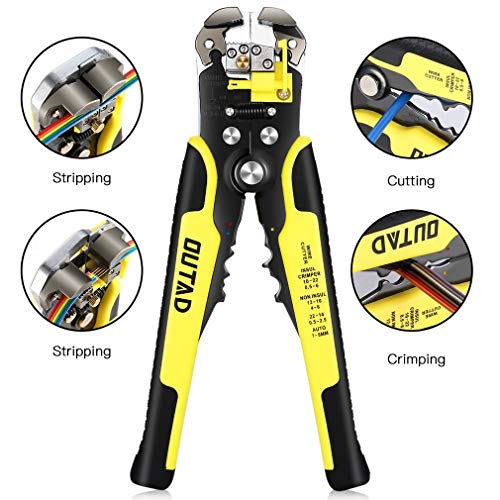 OUTAD Wire Strippers, Self-Adjusting Insulation Stripper Wire, For AWG 10-24, Automatic Wire Stripping Tool Cutting Pliers Tool, 1 Piece - Thumbnail 2