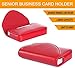FYY Handmade Premium PU Leather Business Name Card Case Universal Card Holder with Magnetic Closure (Hold 30 pics of Cards) Red
