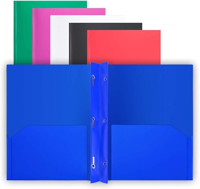 Comix Plastic 2Pocket Folder with 3Prong Letter Size