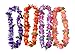 Oojami 12 pack Hawaiian Ruffled Simulated Silk Flower Leis Novelty Luau Birthday Party Decorations Décor Tiki summer Pool Party (1 Dozen)