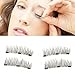 Upgrade Long Three Magnetic Eyelashes, 3D Reusable False Magnetic Eyelashes, 3 Magnets 1 Pair/4Pcs