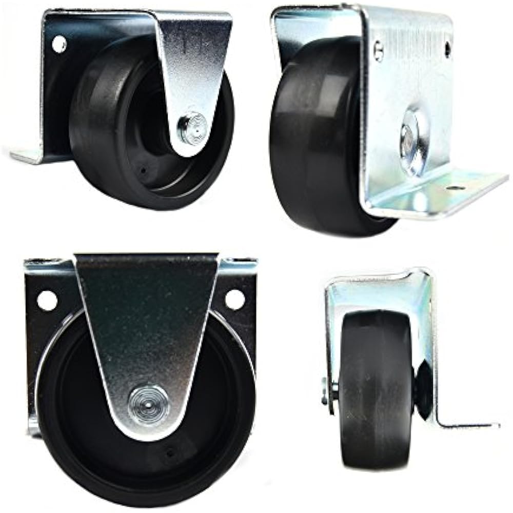 Low Profile Casters/ Wheels For Trundle Roll Out Beds 2 Inch