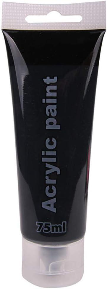 Brussels08 75ml Pro Tube Acrylic Paint Wall Art Painting Pigment Artist Coating Pigments for Painting Canvas, Wood, Clay, Fabric, Nail Art, Ceramic & Crafts Black