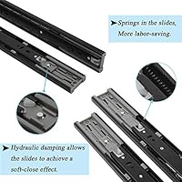 6 Pairs Probrico Furniture Hardware Soft Close Slide Mount Drawer