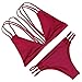 OMKAGI Women Halter Fashion Sexy Swimwear 2 Pieces Swimsuit Bikini Set with Small Strap(S, Red)