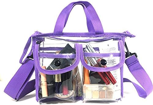 Clear PVC Pouch With Removable and Adjustable Shoulder Strap (Purple)