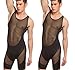 Barsty Men's Slim Stretch Mesh Lingerie Bodysuit Jumpsuits Bodywear Underwear