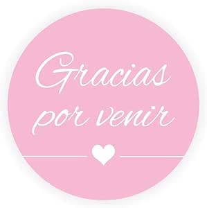Lyly 48 pegatinas etiquetas gracias por venir Espanol, 4 cm diámetro