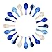 Blue & Silver Confetti Balloons Agate Marble Stripe Assorted Colors Party Balloon [12 Inch, Pack of 20] Metallic Latex Balloons for Baby Shower Birthday Wedding NYE Party Decoration Supply - Blue Set