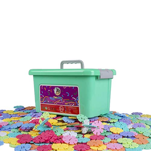 HAPPYMATY Macaron Digital Snowflakes Building Blocks Interlocking Plastic Disc Set Children's Educational Toys 1000PCS