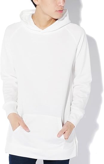 Amazon ホワイト L ディーゼルパワー Diesel Power ストリート系 プルオーバー スエット ロング丈パーカー 長袖 メンズ パーカ Tシャツ スウェット 丈長い 丈長めtシャツ ビッグシルエット ヒップホップ スポーツ ゆったり ゆる ゆるい 長そで 人気 Dsp