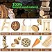 Hamster Chew Toys, Natural Wooden Pine Guinea Pigs Rats Chinchillas Toys Accessories Dumbells Exercise Bell Roller Teeth Care Molar Toy for Birds Bunny Rabbits Gerbils
