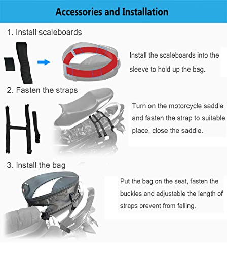 Meago Motorcycle Seat Bag Waterproof Commuter Helmet Bag/Backpack Motorbike Sport Tail Bag, 28 Liters