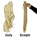 Claw Ponytail Extension Short Curly Wave 145G Thick Jaw Ponytails Pony Tail Hairpiece Clip in Hair Extensions Real Natural as Human Synthetic Fibre for Women 18 inch bleach blonde