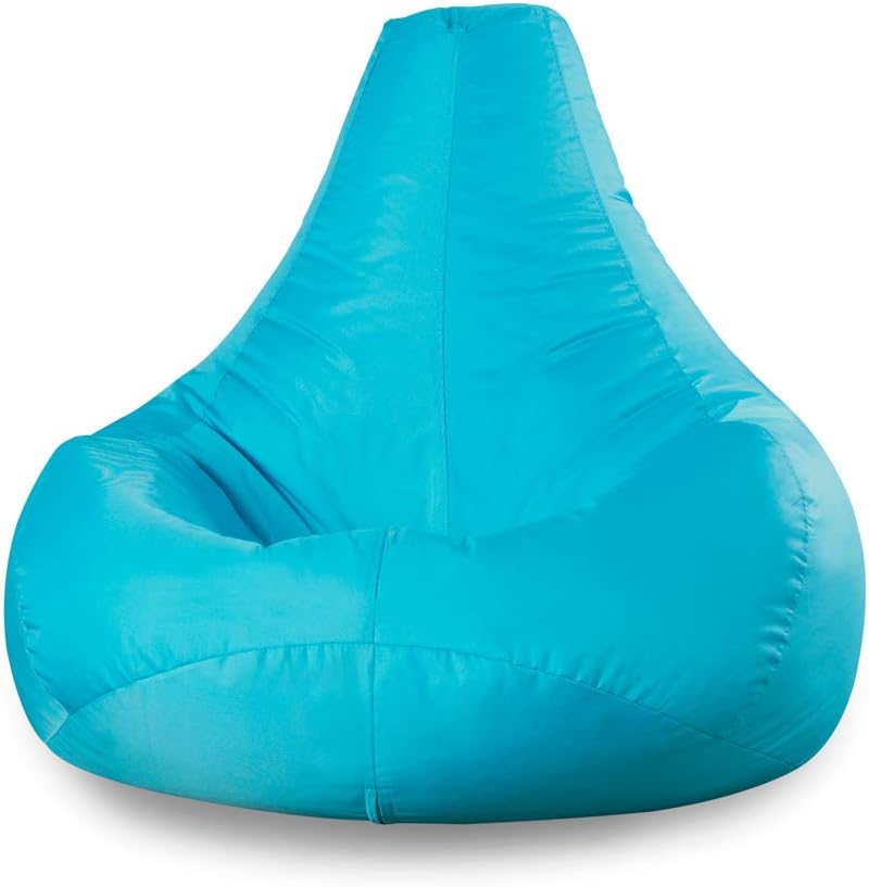 Bean Bag Bazaar Dalton Gaming Bean Bag Chair, Aqua Blue, Water Resistant Fabric